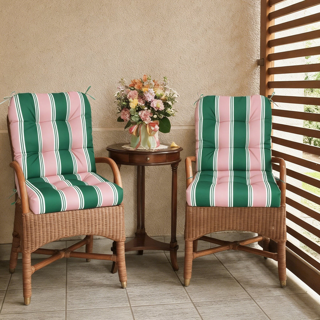 Tufted Outdoor/Indoor Seat/Back Chair Cushions, Set of 2, 42'' x 21'' - Eagle Peak Custom Canopy Tent