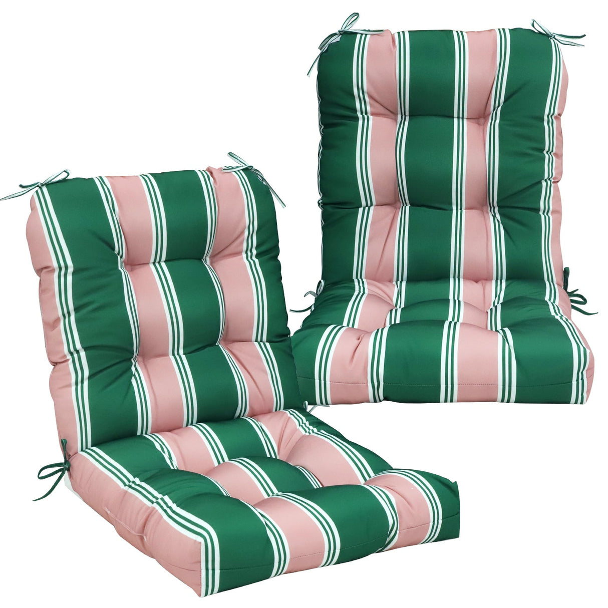 Tufted Outdoor/Indoor Seat/Back Chair Cushions, Set of 2, 42'' x 21'' - Eagle Peak Custom Canopy Tent