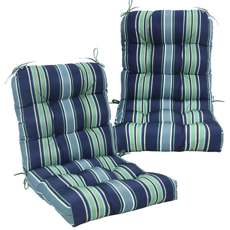 Tufted Outdoor/Indoor Seat/Back Chair Cushions, Set of 2, 42'' x 21'' - Eagle Peak Custom Canopy Tent