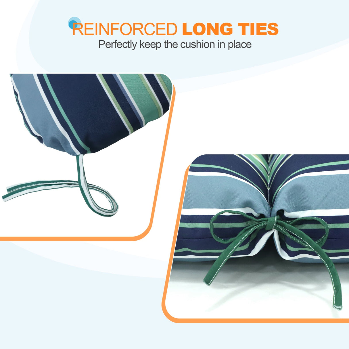 Tufted Outdoor/Indoor Seat/Back Chair Cushions, Set of 2, 42'' x 21'' - Eagle Peak Custom Canopy Tent