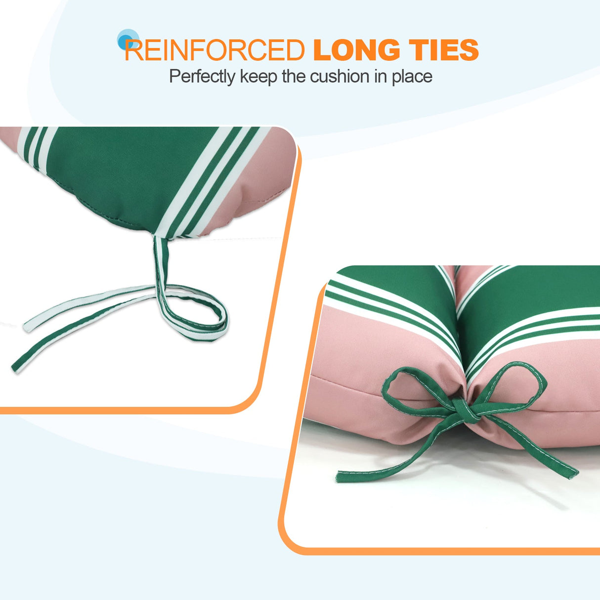 Tufted Outdoor/Indoor Seat/Back Chair Cushions, Set of 2, 42'' x 21'' - Eagle Peak Custom Canopy Tent