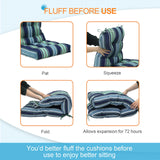 Tufted Outdoor/Indoor Seat/Back Chair Cushions, Set of 2, 42'' x 21'' - Eagle Peak Custom Canopy Tent