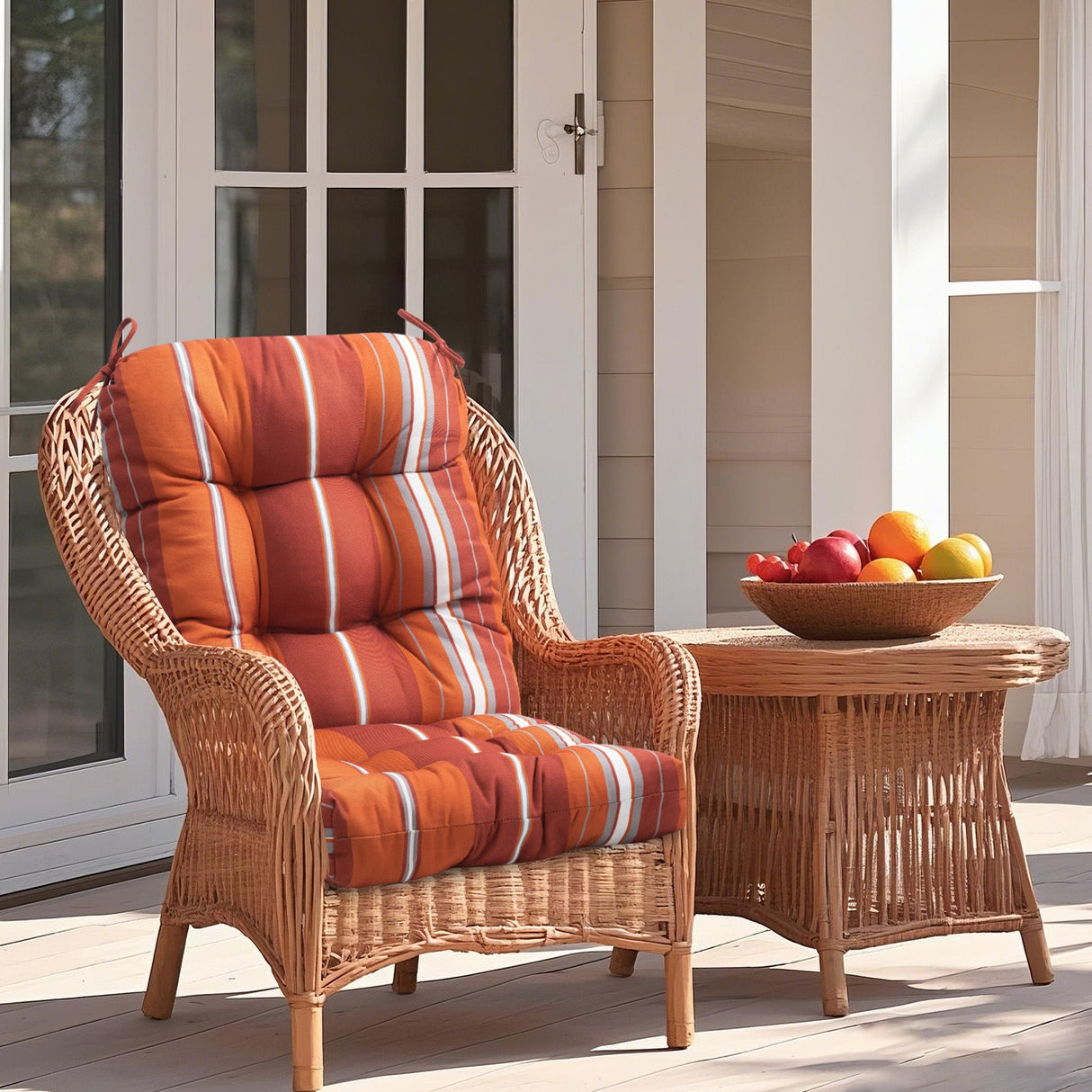 Tufted Outdoor/Indoor Seat/Back Chair Cushions, Set of 4, 42'' x 21'' - Eagle Peak Custom Canopy Tent