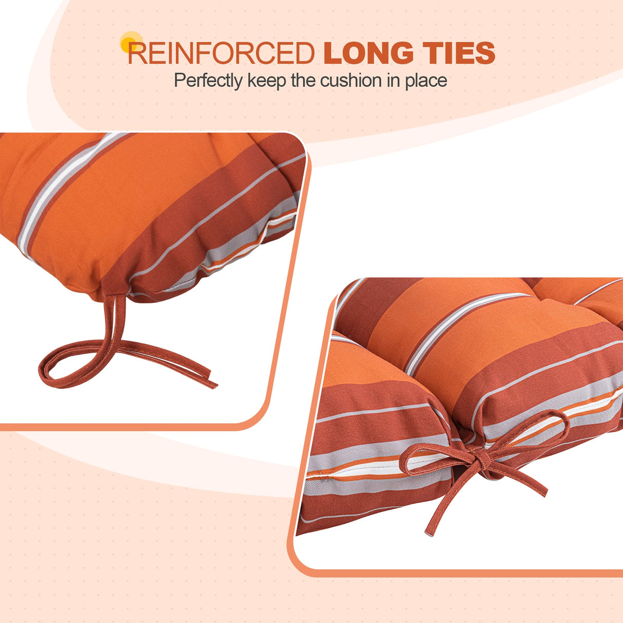 Tufted Outdoor/Indoor Seat/Back Chair Cushions, Set of 4, 42'' x 21'' - Eagle Peak Custom Canopy Tent