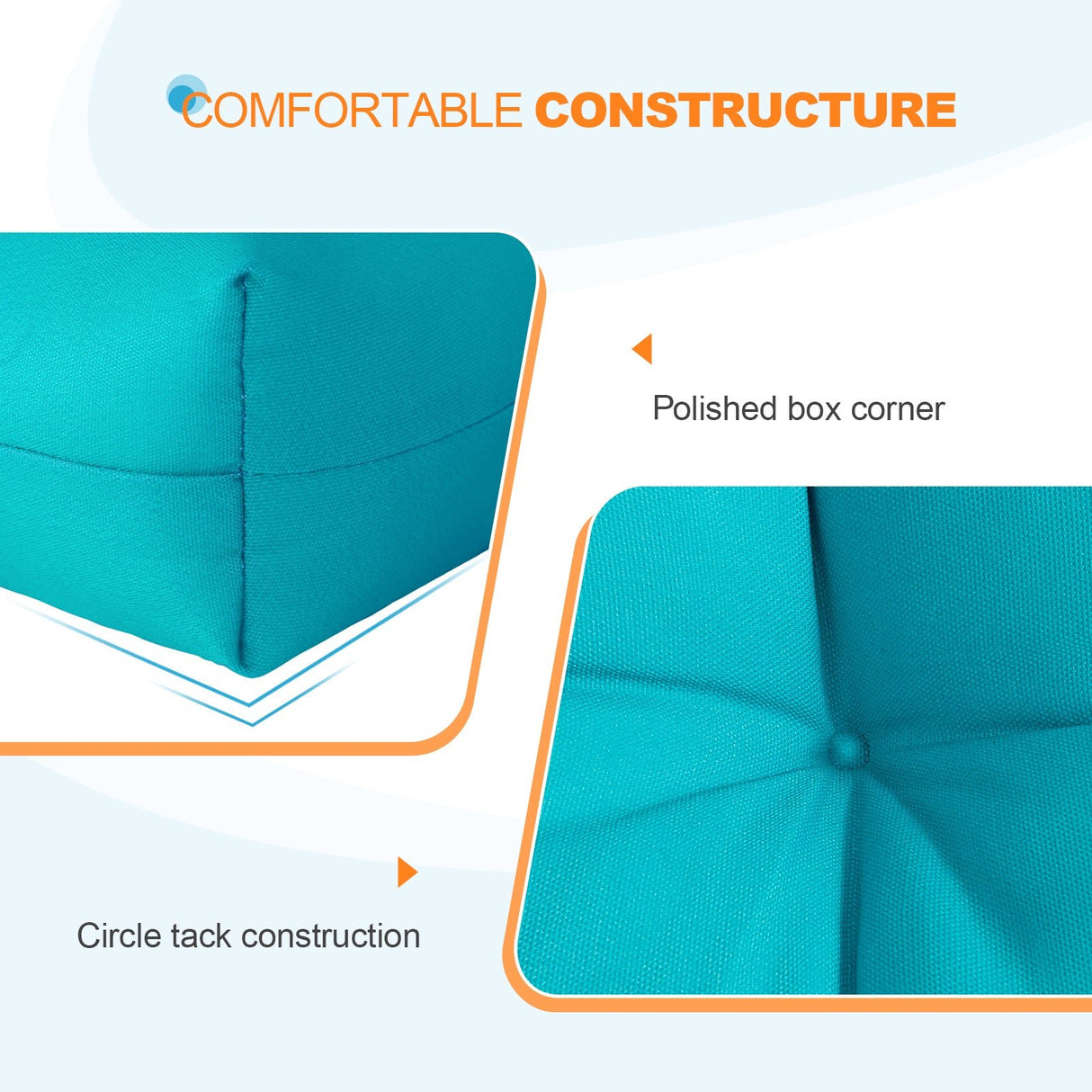 Tufted Outdoor/Indoor Seat/Back Chair Cushions, Set of 4, 42'' x 21'' - Eagle Peak Custom Canopy Tent