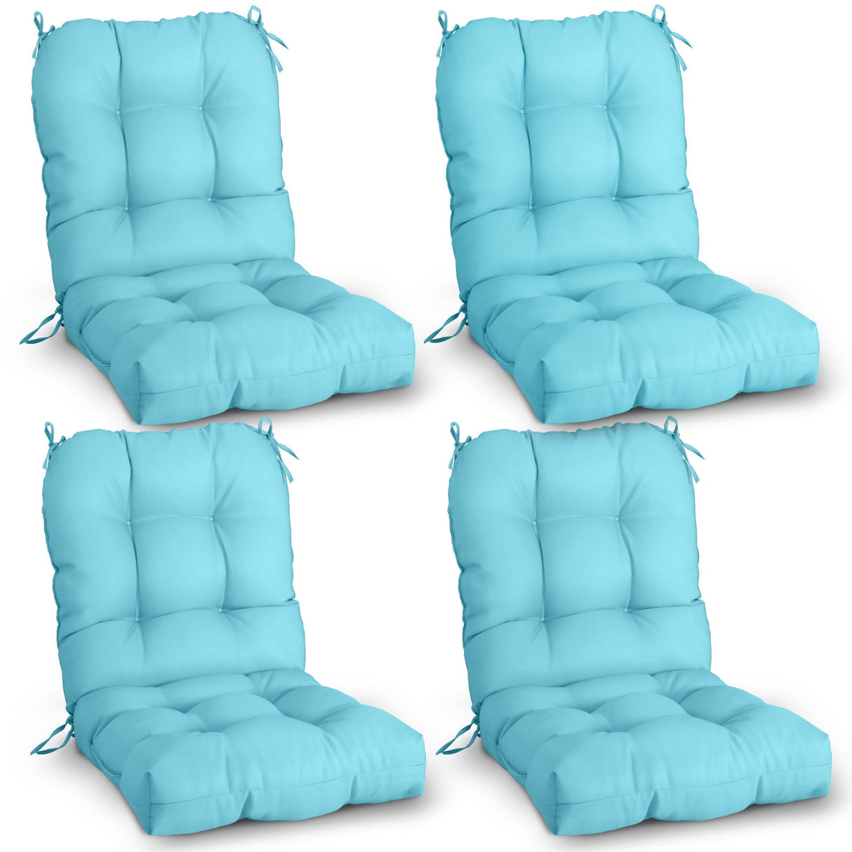 Tufted Outdoor/Indoor Seat/Back Chair Cushions, Set of 4, 42'' x 21'' - Eagle Peak Custom Canopy Tent