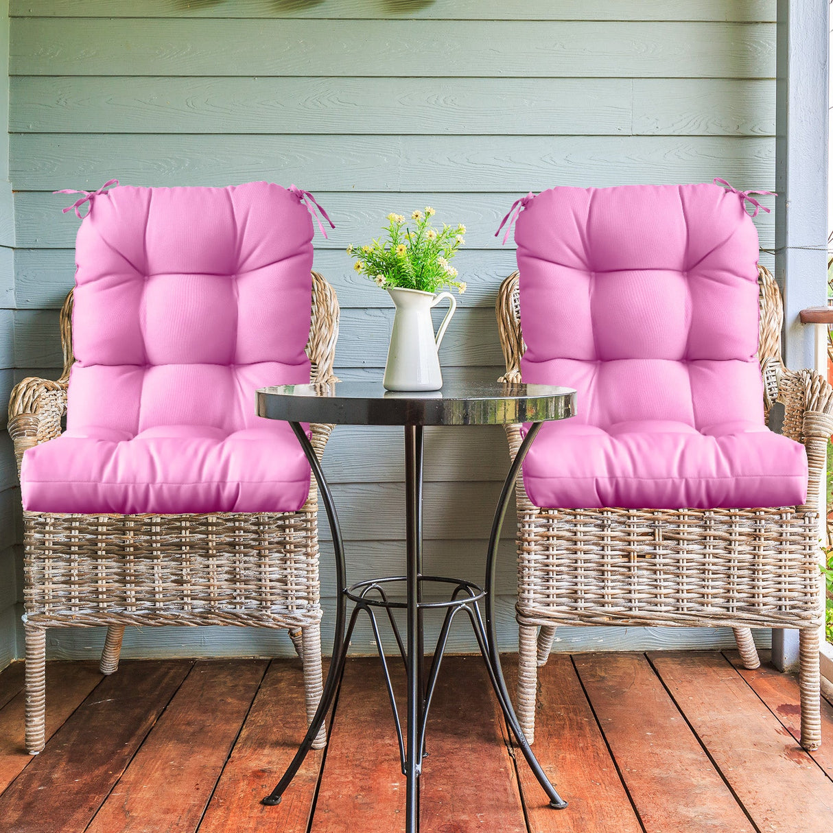 Tufted Outdoor/Indoor Seat/Back Chair Cushions, Set of 4, 42'' x 21'' - Eagle Peak Custom Canopy Tent