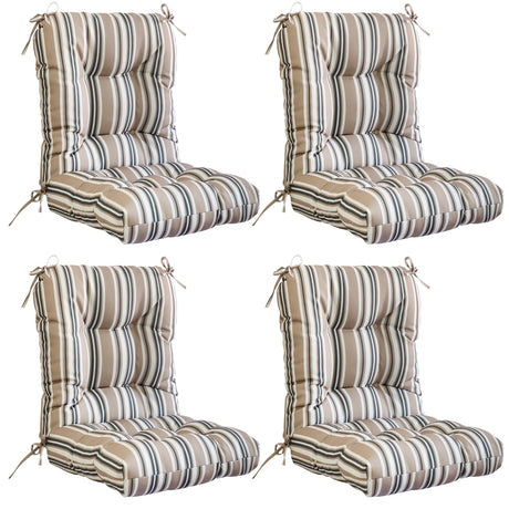Tufted Outdoor/Indoor Seat/Back Chair Cushions, Set of 4, 42'' x 21'' - Eagle Peak Custom Canopy Tent