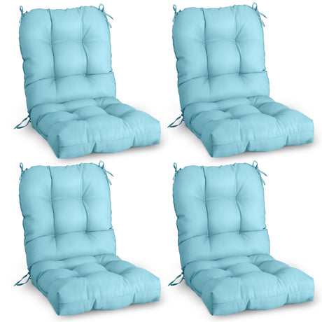 Tufted Outdoor/Indoor Seat/Back Chair Cushions, Set of 4, 42'' x 21'' - Eagle Peak Custom Canopy Tent