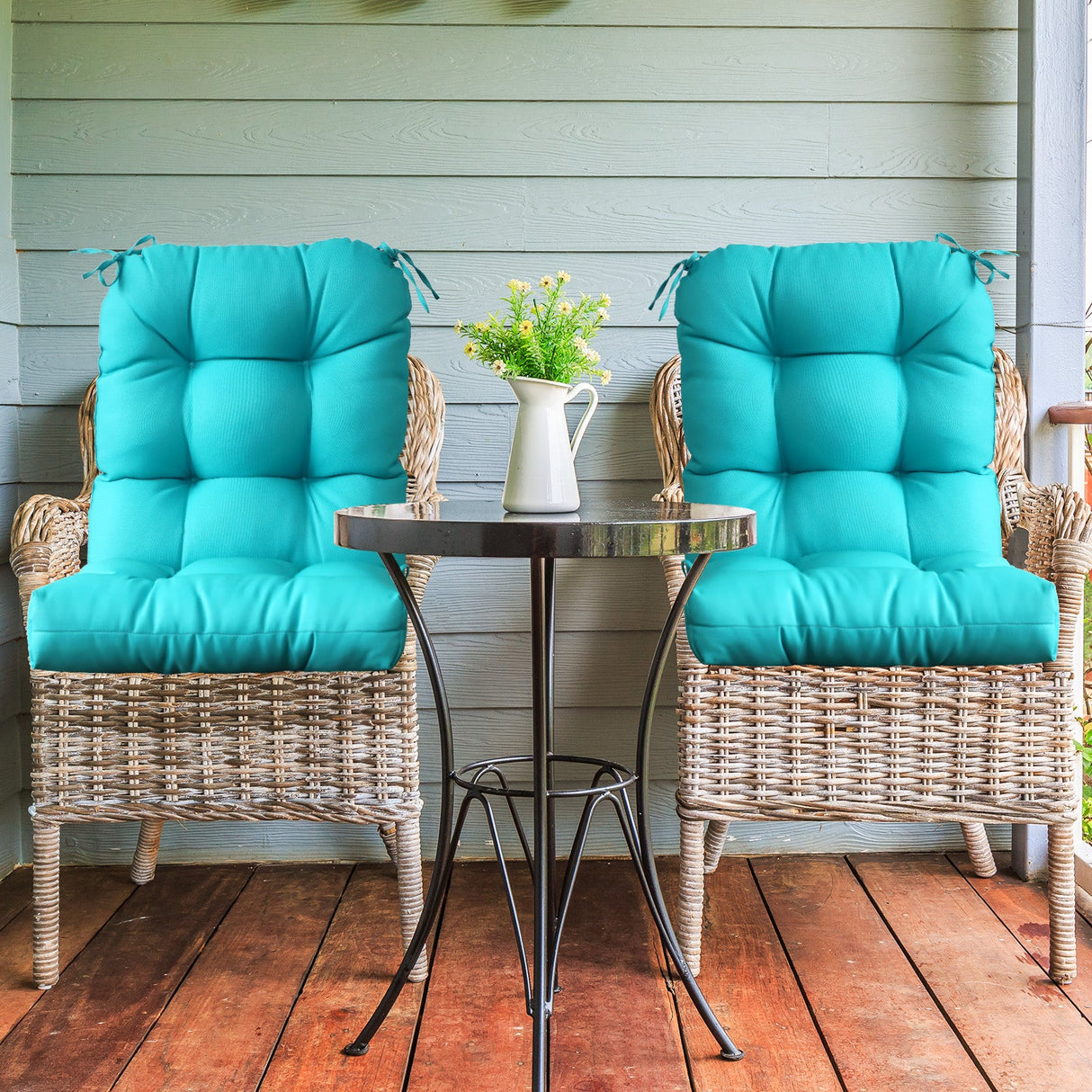 Tufted Outdoor/Indoor Seat/Back Chair Cushions, Set of 4, 42'' x 21'' - Eagle Peak Custom Canopy Tent