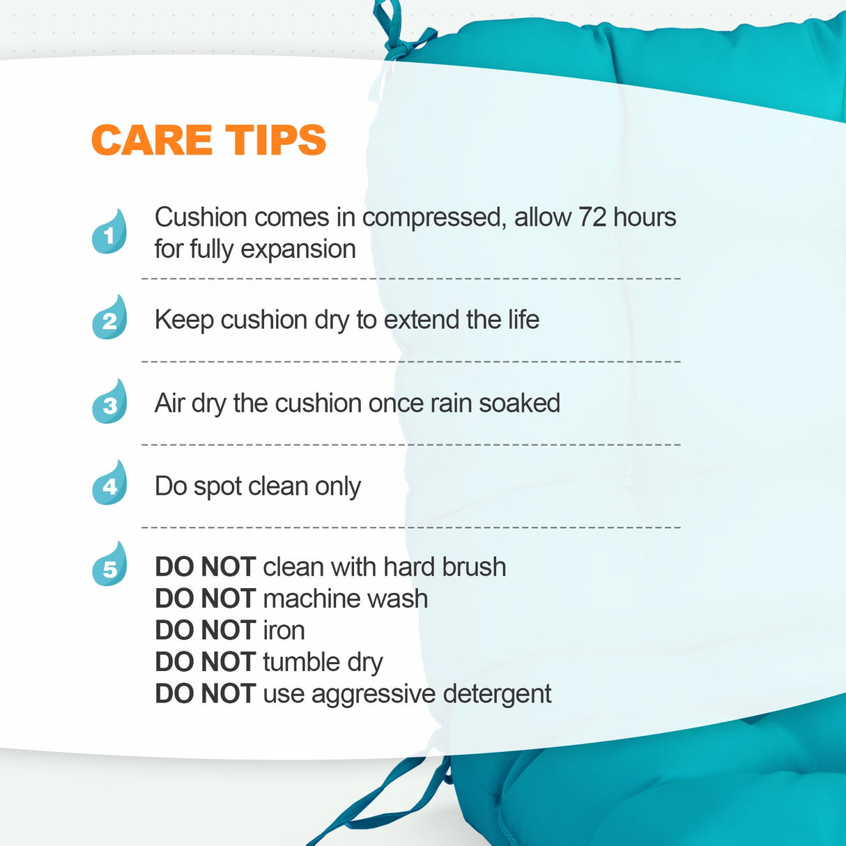 Tufted Outdoor/Indoor Seat/Back Chair Cushions, Set of 4, 42'' x 21'' - Eagle Peak Custom Canopy Tent