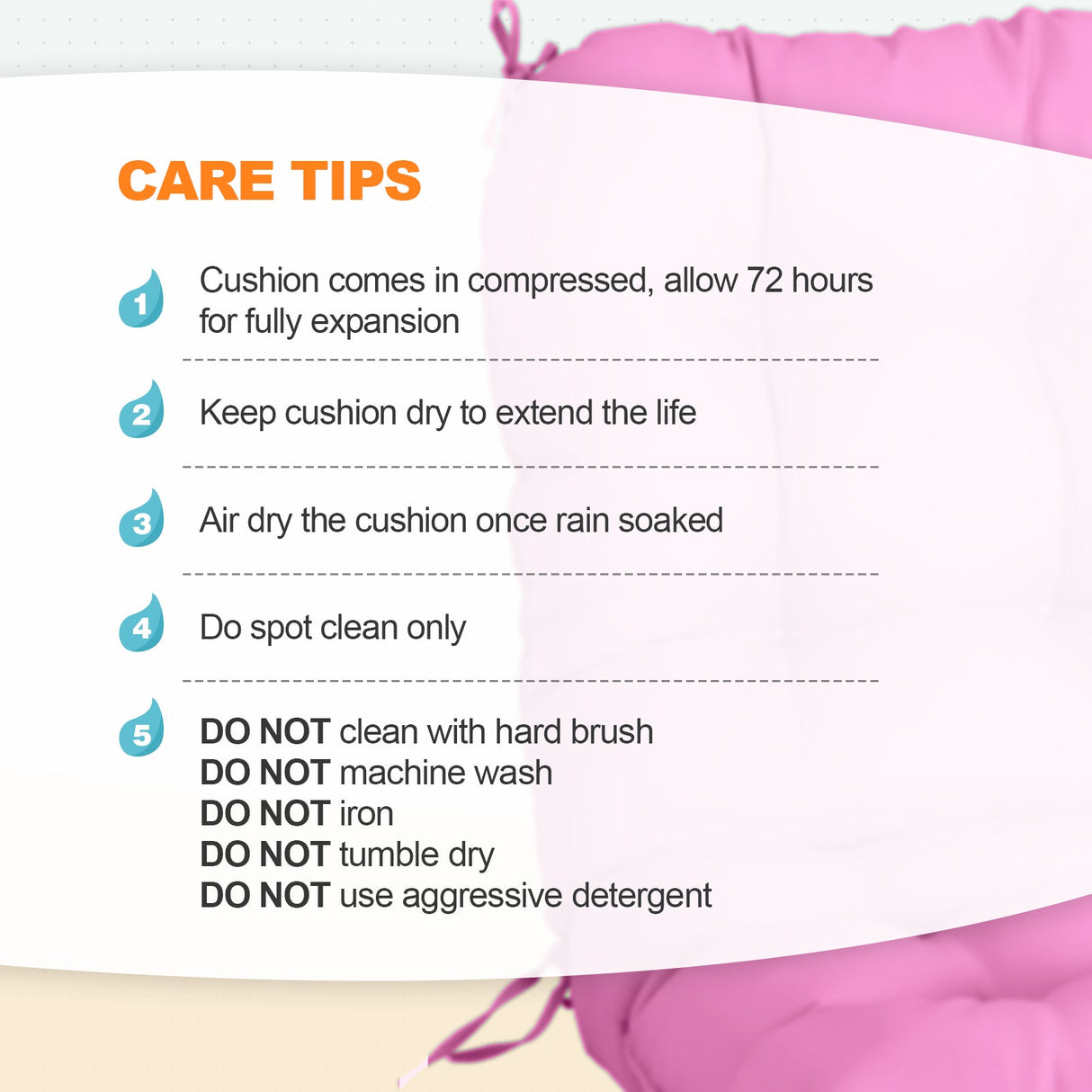 Tufted Outdoor/Indoor Seat/Back Chair Cushions, Set of 4, 42'' x 21'' - Eagle Peak Custom Canopy Tent