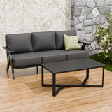 Urban Slate 2 Piece Modern Outdoor Patio Furniture Set, Couch and Coffee Table Set - Eagle Peak Custom Canopy Tent