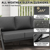 Urban Slate 2 Piece Modern Outdoor Patio Furniture Set, Couch and Coffee Table Set - Eagle Peak Custom Canopy Tent