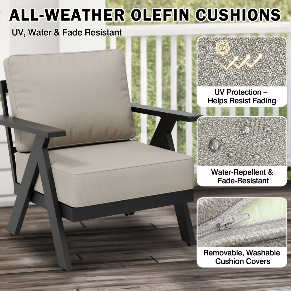 Urban Slate 4 Piece Modern Outdoor Patio Furniture Set - Eagle Peak Custom Canopy Tent