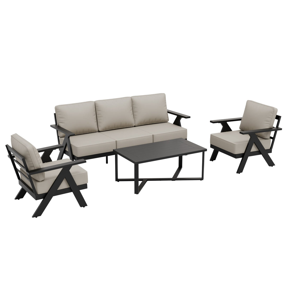 Urban Slate 4 Piece Modern Outdoor Patio Furniture Set - Eagle Peak Custom Canopy Tent