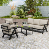 Urban Slate 4 Piece Modern Outdoor Patio Furniture Set - Eagle Peak Custom Canopy Tent