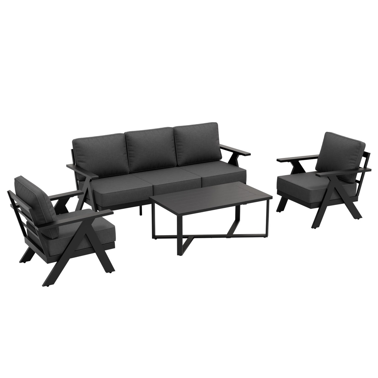 Urban Slate 4 Piece Modern Outdoor Patio Furniture Set - Eagle Peak Custom Canopy Tent