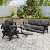 Urban Slate 4 Piece Modern Outdoor Patio Furniture Set - Eagle Peak Custom Canopy Tent