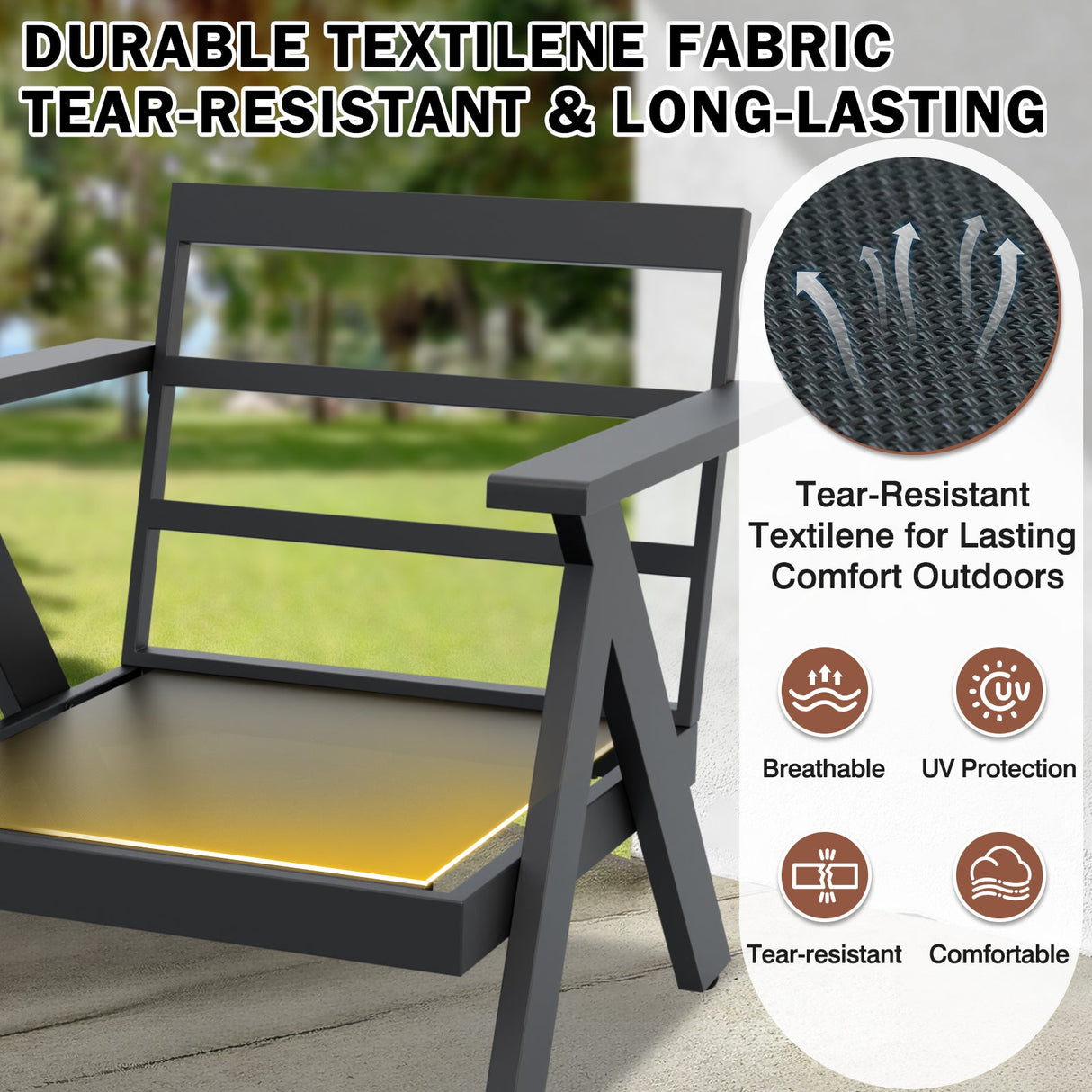 Urban Slate 4 Piece Modern Outdoor Patio Furniture Set - Eagle Peak Custom Canopy Tent