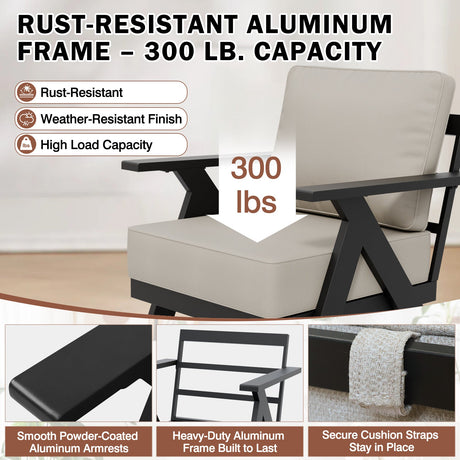 Urban Slate 5 Piece Modern Outdoor Patio Furniture Set - Eagle Peak Custom Canopy Tent