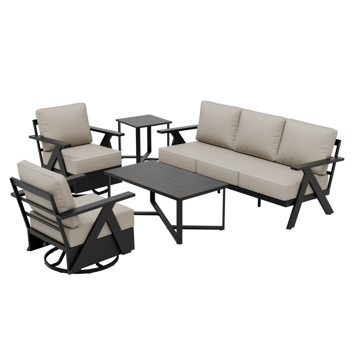 Urban Slate 5 Piece Modern Outdoor Patio Furniture Set - Eagle Peak Custom Canopy Tent
