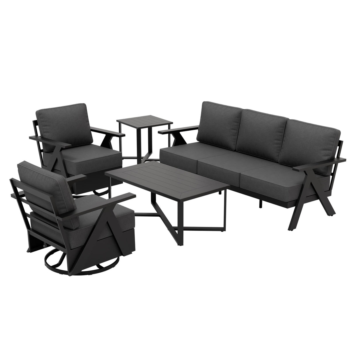Urban Slate 5 Piece Modern Outdoor Patio Furniture Set - Eagle Peak Custom Canopy Tent