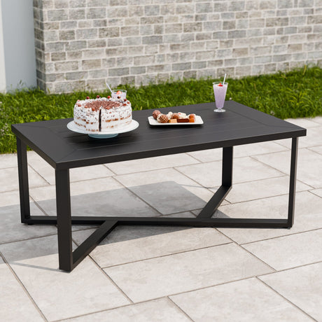 Urban Slate Modern Outdoor Coffee Table/Side Table, Black - Eagle Peak Custom Canopy Tent