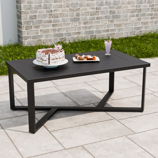 Urban Slate Modern Outdoor Coffee Table/Side Table, Black - Eagle Peak Custom Canopy Tent