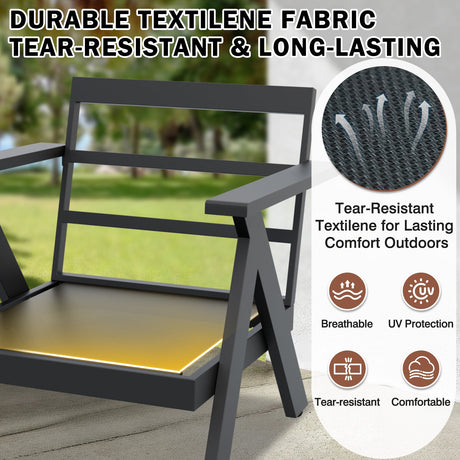 Urban Slate Modern Patio Accent Chair Set of 2/4 - Eagle Peak Custom Canopy Tent