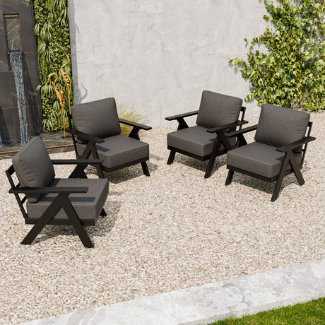 Urban Slate Modern Patio Accent Chair Set of 2/4 - Eagle Peak Custom Canopy Tent