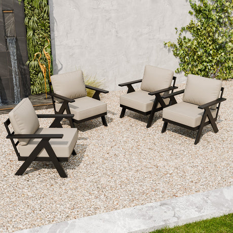 Urban Slate Modern Patio Accent Chair Set of 2/4 - Eagle Peak Custom Canopy Tent