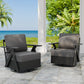 Urban Slate Modern Swivel Rocker Patio Chair Set of 2/4, Black/Beige - Eagle Peak Custom Canopy Tent