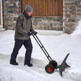 Wheeled Snow Shovel for Driveway 29”x16.5” Blade, Single/Dual Rod - Eagle Peak Custom Canopy Tent