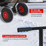 Wheeled Snow Shovel for Driveway 29”x16.5” Blade, Single/Dual Rod - Eagle Peak Custom Canopy Tent