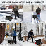 Wheeled Snow Shovel for Driveway 29”x16.5” Blade, Single/Dual Rod - Eagle Peak Custom Canopy Tent