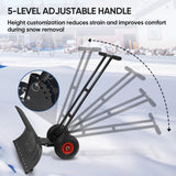 Wheeled Snow Shovel for Driveway 29”x16.5” Blade, Single/Dual Rod - Eagle Peak Custom Canopy Tent