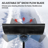 Wheeled Snow Shovel for Driveway 29”x16.5” Blade, Single/Dual Rod - Eagle Peak Custom Canopy Tent