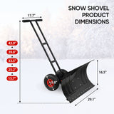 Wheeled Snow Shovel for Driveway 29”x16.5” Blade, Single/Dual Rod - Eagle Peak Custom Canopy Tent