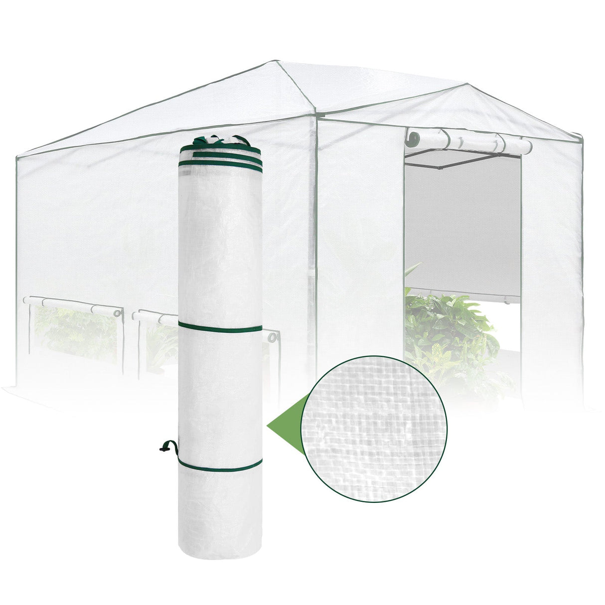 Woven Replacement Cover for 8x6/12x8 Portable Walk - in Pop up Greenhouse(Frame Not Included), White - Eagle Peak Custom Canopy Tent