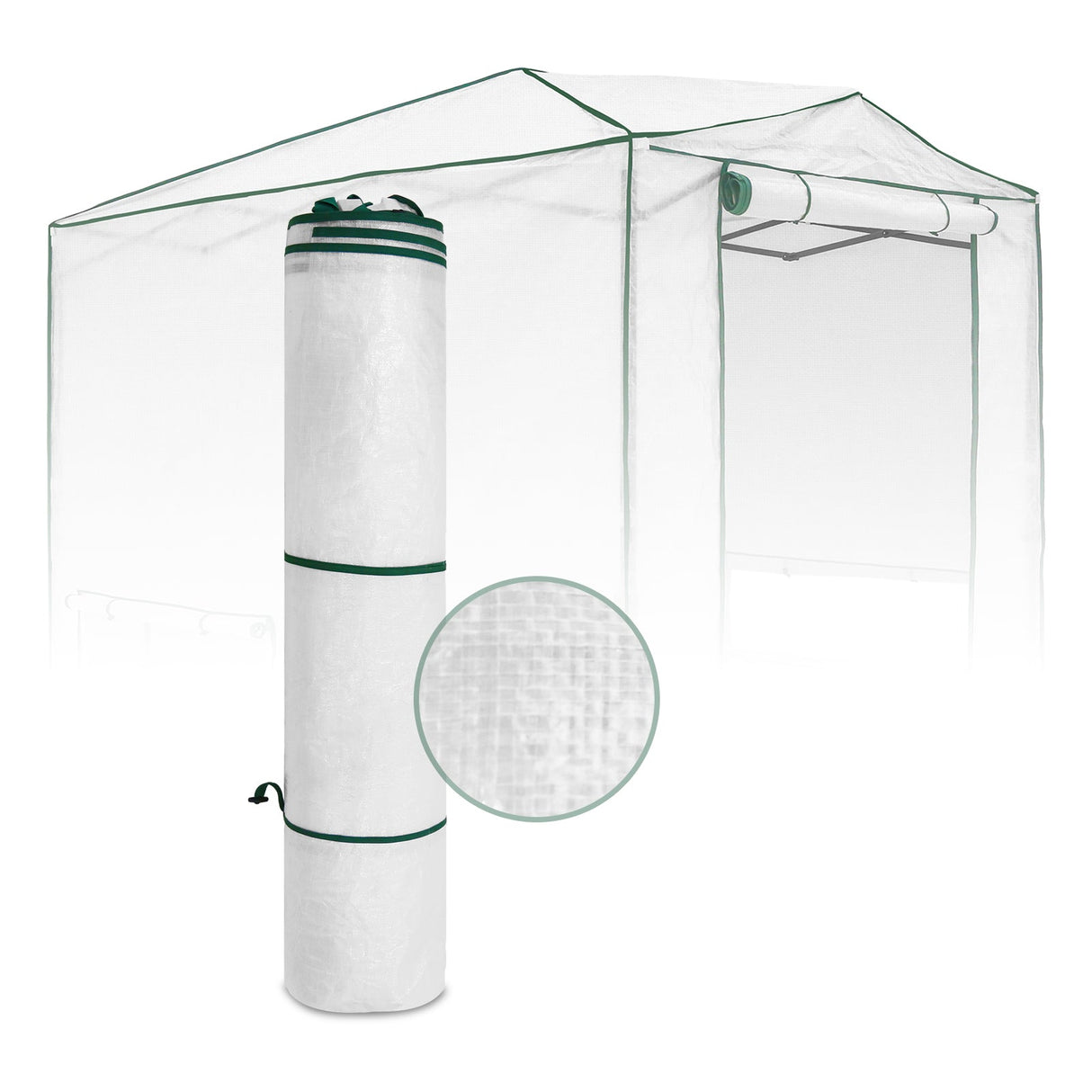 Woven Replacement Cover for 8x6/12x8 Portable Walk - in Pop up Greenhouse(Frame Not Included), White - Eagle Peak Custom Canopy Tent