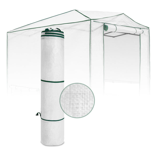Woven Replacement Cover for 8x6/12x8 Portable Walk - in Pop up Greenhouse(Frame Not Included), White - Eagle Peak Custom Canopy Tent