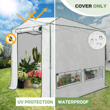 Woven Replacement Cover for 8x6/12x8 Portable Walk - in Pop up Greenhouse(Frame Not Included), White - Eagle Peak Custom Canopy Tent