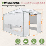 Woven Replacement Cover for 8x6/12x8 Portable Walk - in Pop up Greenhouse(Frame Not Included), White - Eagle Peak Custom Canopy Tent