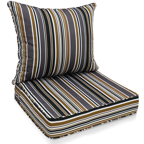 Outdoor Deep Seat Patio Seat Cushion Set, 25x25x5 inch, 2-Piece Back Chair Cushion