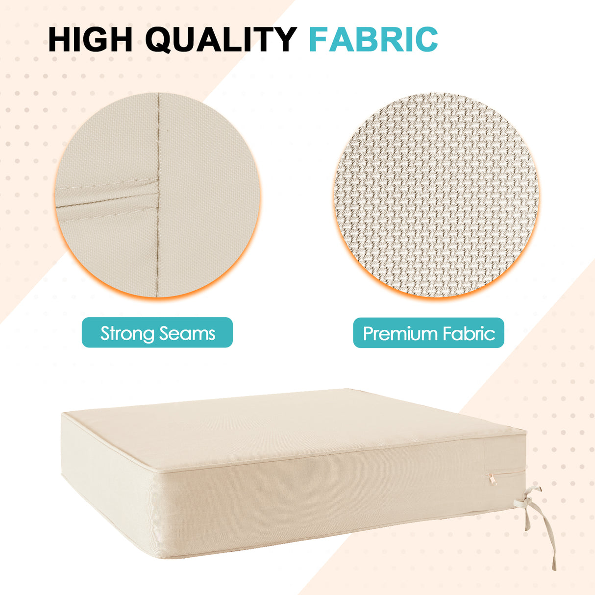 Outdoor Deep Seat Patio Seat Cushion Set, 25x25x5 inch, 2-Piece Back Chair Cushion