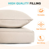 Outdoor Deep Seat Patio Seat Cushion Set, 25x25x5 inch, 2-Piece Back Chair Cushion
