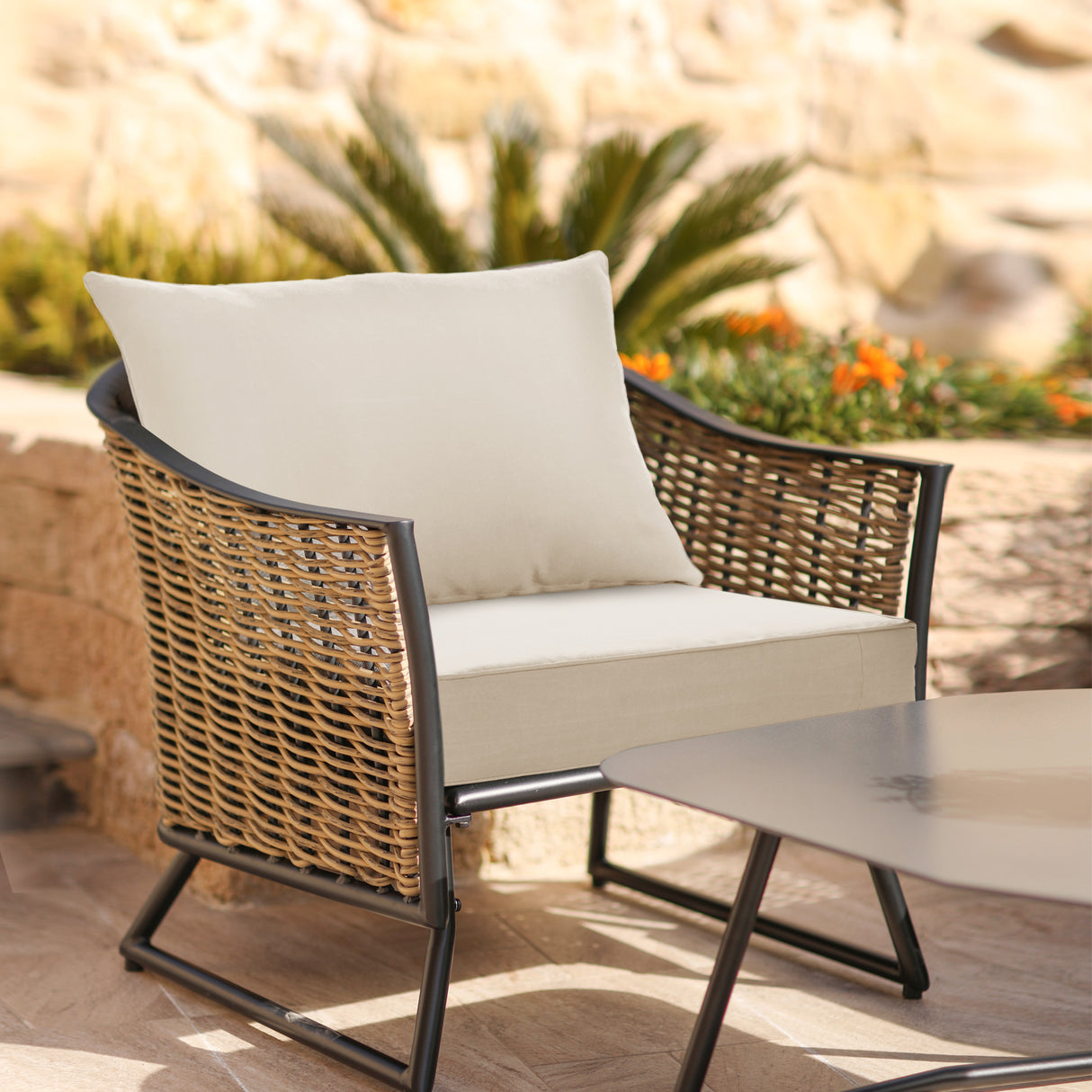 Outdoor Deep Seat Patio Seat Cushion Set, 25x25x5 inch, 2-Piece Back Chair Cushion